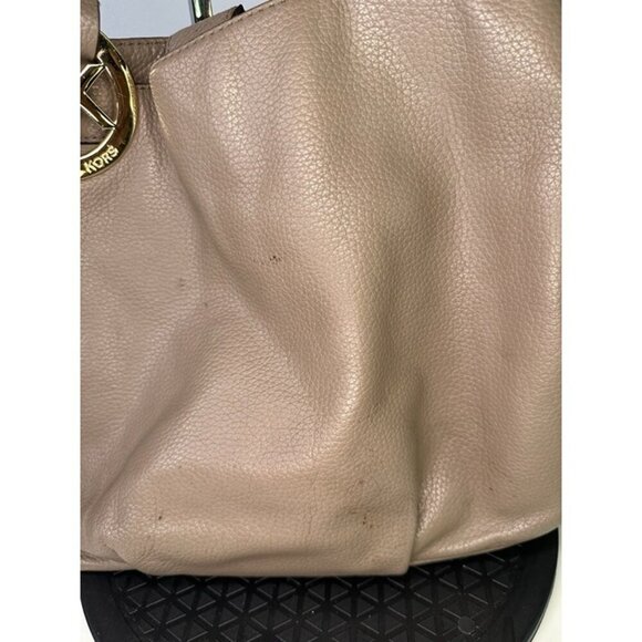 Michael Kors Fulton Purse Carmel Brown Pebbled Leather Shoulder Bag Tote Shopper - Picture 6 of 12